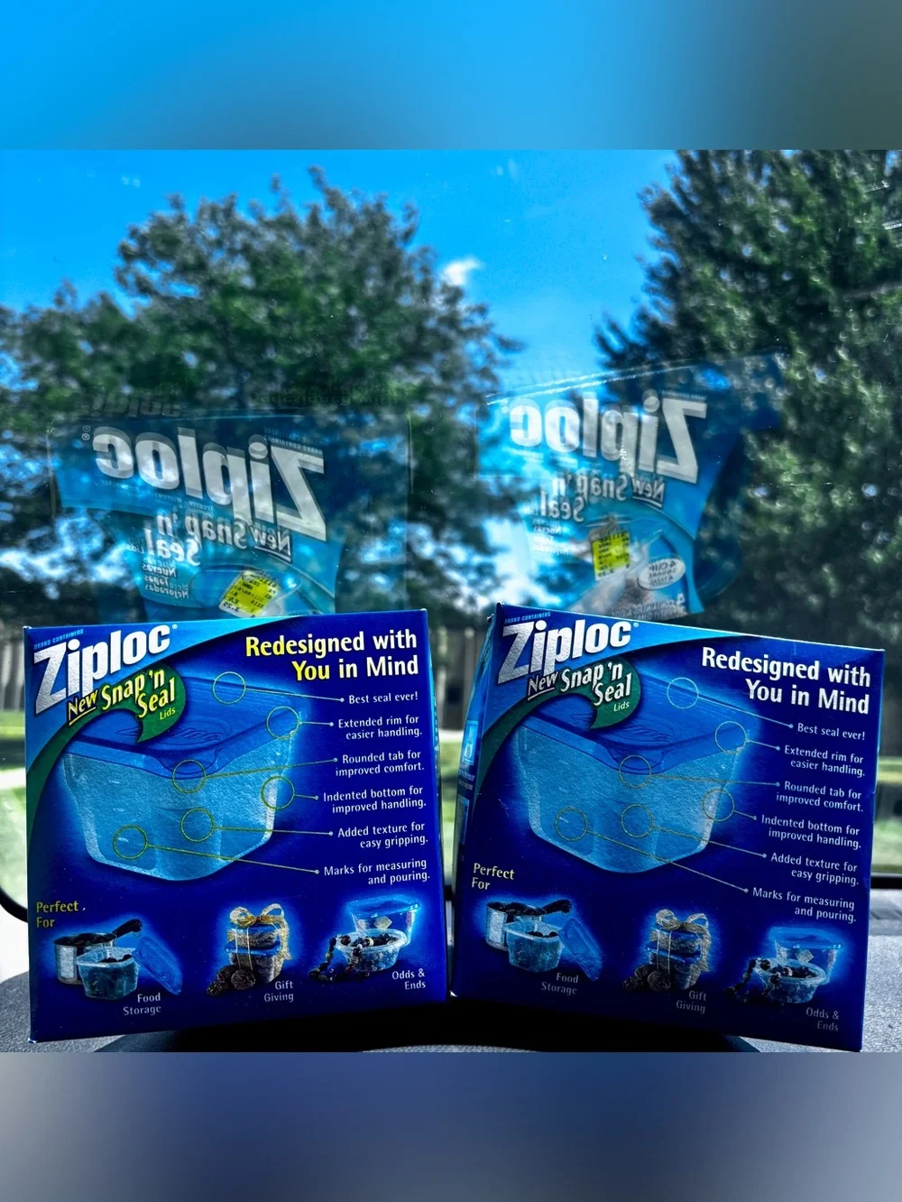 2 Sets Vtg Ziploc Square Containers Blue 4 Ct. 4 Cups OR  32 oz. Snap N' Seal